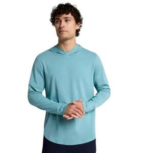 VRST Men's Breathable Cotton Blend Hoodie 30+ UV Long Sleeve Hoodie Aqua Dust XL